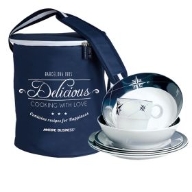 Marine Business Melamine Tableware Set &amp; Basket - NORTHWIND - Set of 24