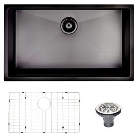 30&quot; L X 18&quot; W Undermount Kitchen Sink With Sink Grid