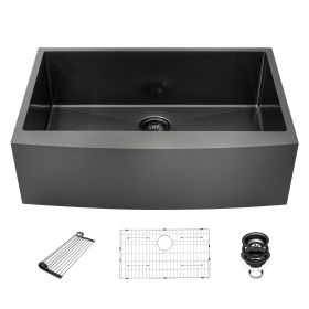 30 Black Farmhouse Sink 30x21x10 Stainless Steel Apron Front Kitchen Sink Gunmetal Black 16 Gauge 10 Inch Deep Single Bowl